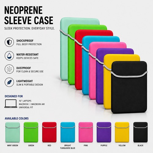 Neoprene sleeve bag for - 15",
